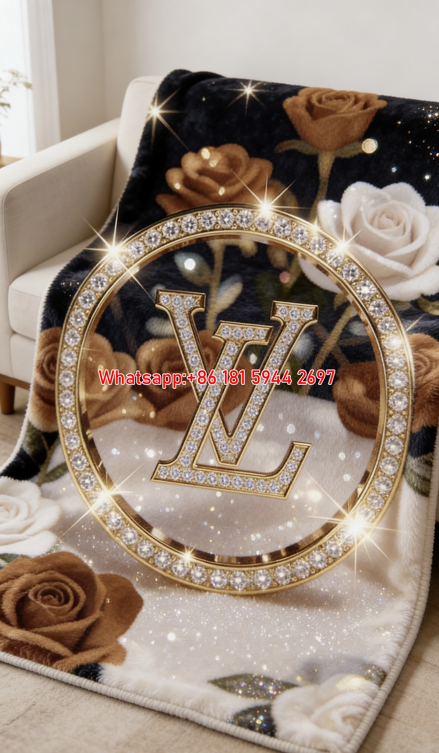 Diamond Roses LV Throw IMG_3137